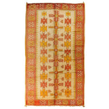 Moroccan Orange Vintage Beni MGuild Rug 1960s
