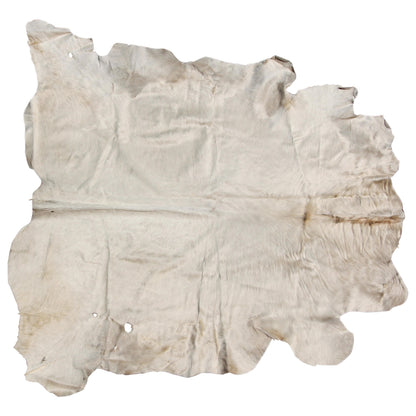 Hand-Crafted White Cowhide Rug from Argentina, Folk Art Style, 1980 — main image