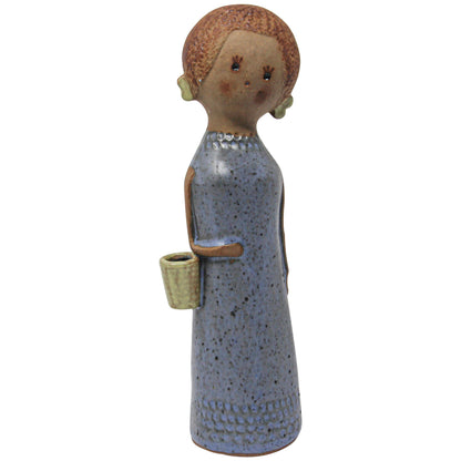 Vintage Traditional Japanese Young Woman Ceramic Sculpture — Japan