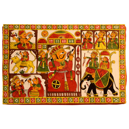 Asian Decorative Art Phad Painting Rajasthan Royal Procession — main image