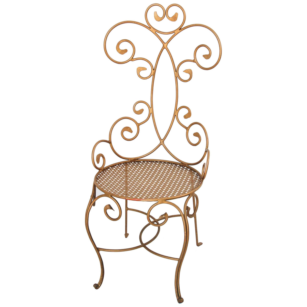 Hollywood Regency Vintage Italian Gilt Iron Sculptural Chair — Italy