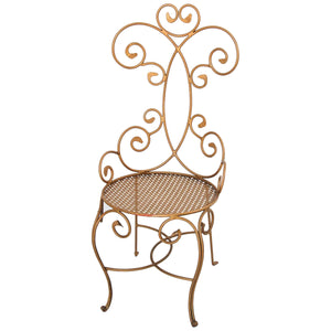 Hollywood Regency Vintage Italian Gilt Iron Sculptural Chair