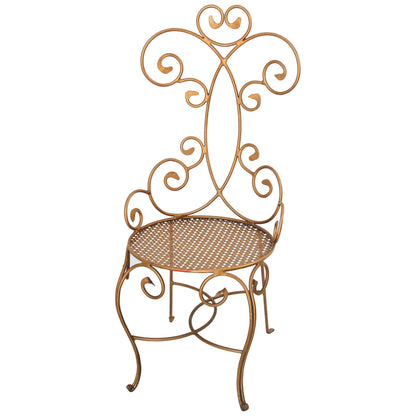 Hollywood Regency Vintage Italian Gilt Iron Sculptural Chair — Italy