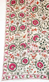 19th C. Suzani Bukhara Uzbekistan Antique Embroidered Islamic Art Textile Susani