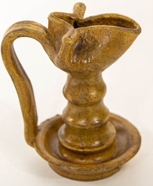 Antique Islamic Persian Nishapur Style Ceramic Glazed Oil Lamp