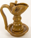 Antique Islamic Persian Nishapur Style Ceramic Glazed Oil Lamp