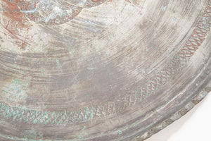 Antique Large Tinned Copper Ottoman Turkish Circular Tray
