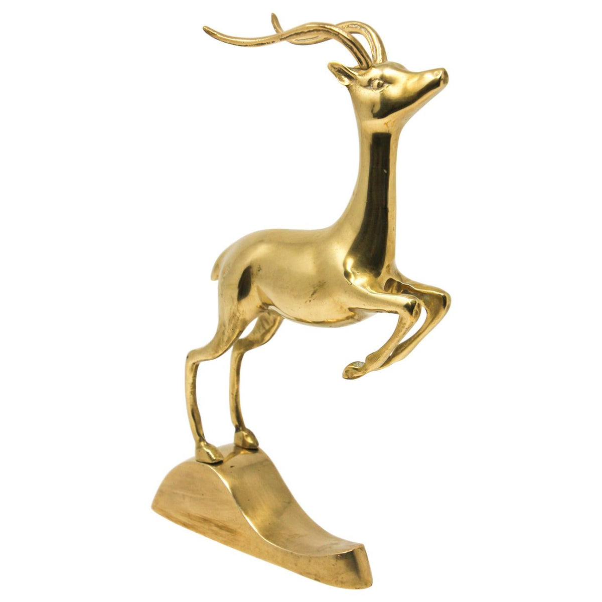 Vintage Brass Antelope Sculpture in Art Deco Style, 1950s — United States