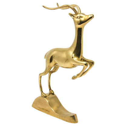 Vintage Brass Antelope Sculpture in Art Deco Style, 1950s — United States