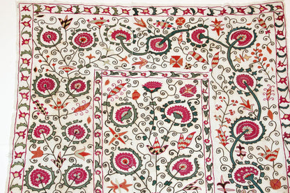 19th C. Suzani Bukhara Uzbekistan Antique Embroidered Islamic Art Textile Susani