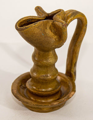 Antique Islamic Persian Nishapur Style Ceramic Glazed Oil Lamp