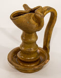 Antique Islamic Persian Nishapur Style Ceramic Glazed Oil Lamp
