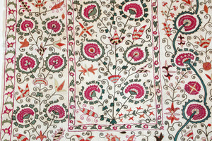 19th C. Suzani Bukhara Uzbekistan Antique Embroidered Islamic Art Textile Susani