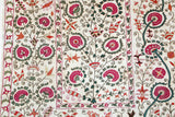 19th C. Suzani Bukhara Uzbekistan Antique Embroidered Islamic Art Textile Susani