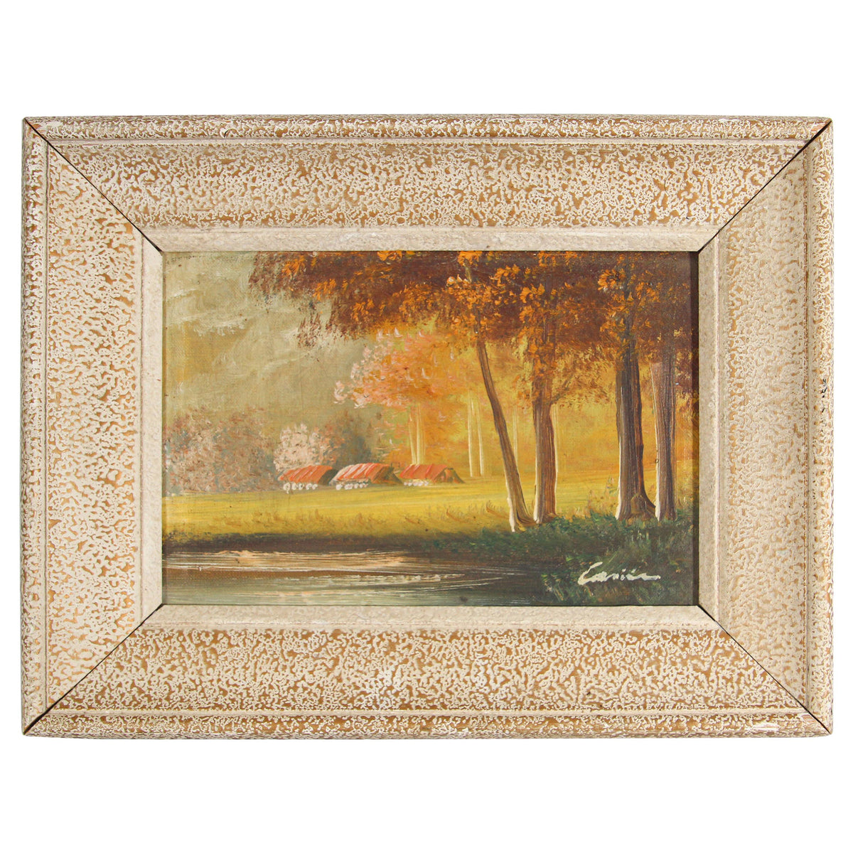 Antique French Provincial Oil on Canvas Painting, Signed, Circa 1920s — main image