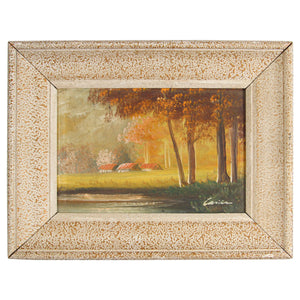 Antique French Provincial Oil on Canvas Painting, Signed, Circa 1920s