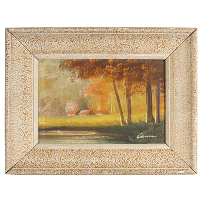 Antique French Provincial Oil on Canvas Painting, Signed, Circa 1920s — main image