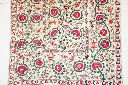 19th C. Suzani Bukhara Uzbekistan Antique Embroidered Islamic Art Textile Susani