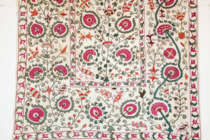 19th C. Suzani Bukhara Uzbekistan Antique Embroidered Islamic Art Textile Susani