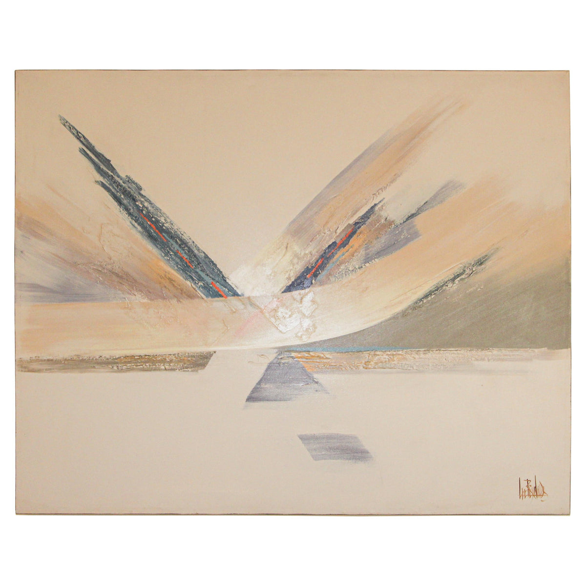 Vintage Signed Lee Reynolds Studio Textured Abstract Painting — main image