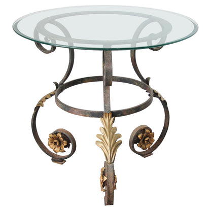 Art Nouveau Italian Glass Table top with Iron frame Indoor or Outdoor — Italy