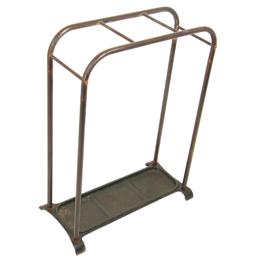 Victorian Antique Brass and Cast Iron Umbrella Stand Valet — main image