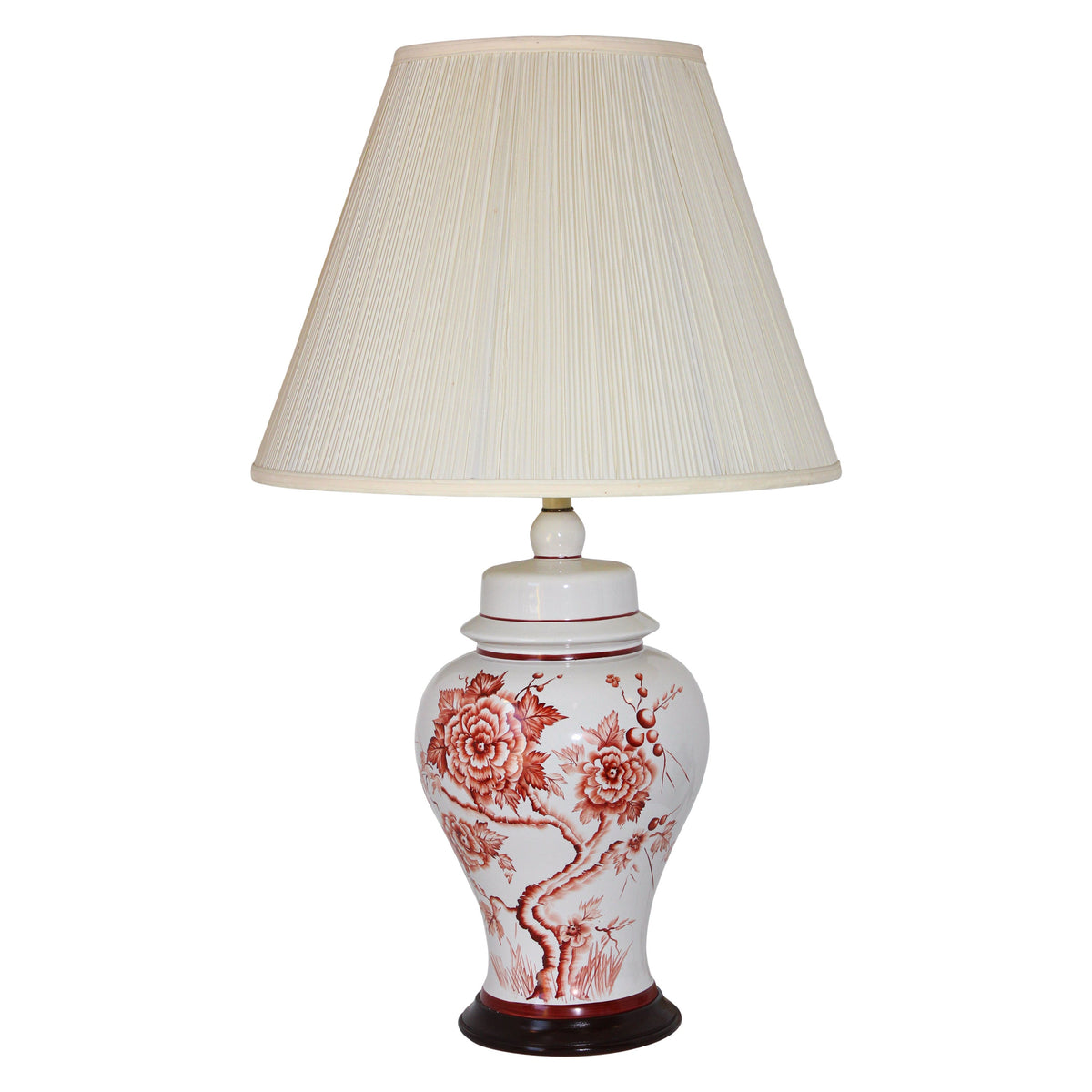 Vintage Hand-Painted Chinese Table Lamp, Floral Design, 1950 — China