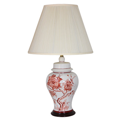 Vintage Hand-Painted Chinese Table Lamp, Floral Design, 1950 — China