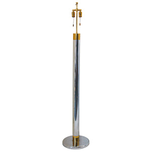 Midcentury Floor Lamp in Chrome and Brass, Italian Design, 1970s