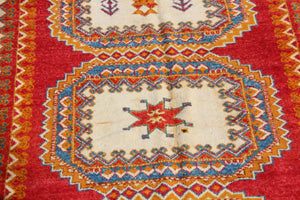 1960s Vintage Orange Moroccan Berber Rug