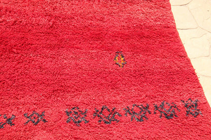 Vintage Moroccan Berber Rug by Weaver Tribes, Red Ethnic Design, 1960s