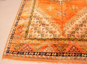 1960s Moroccan Berber Rug Burnt Orange 16ft Long