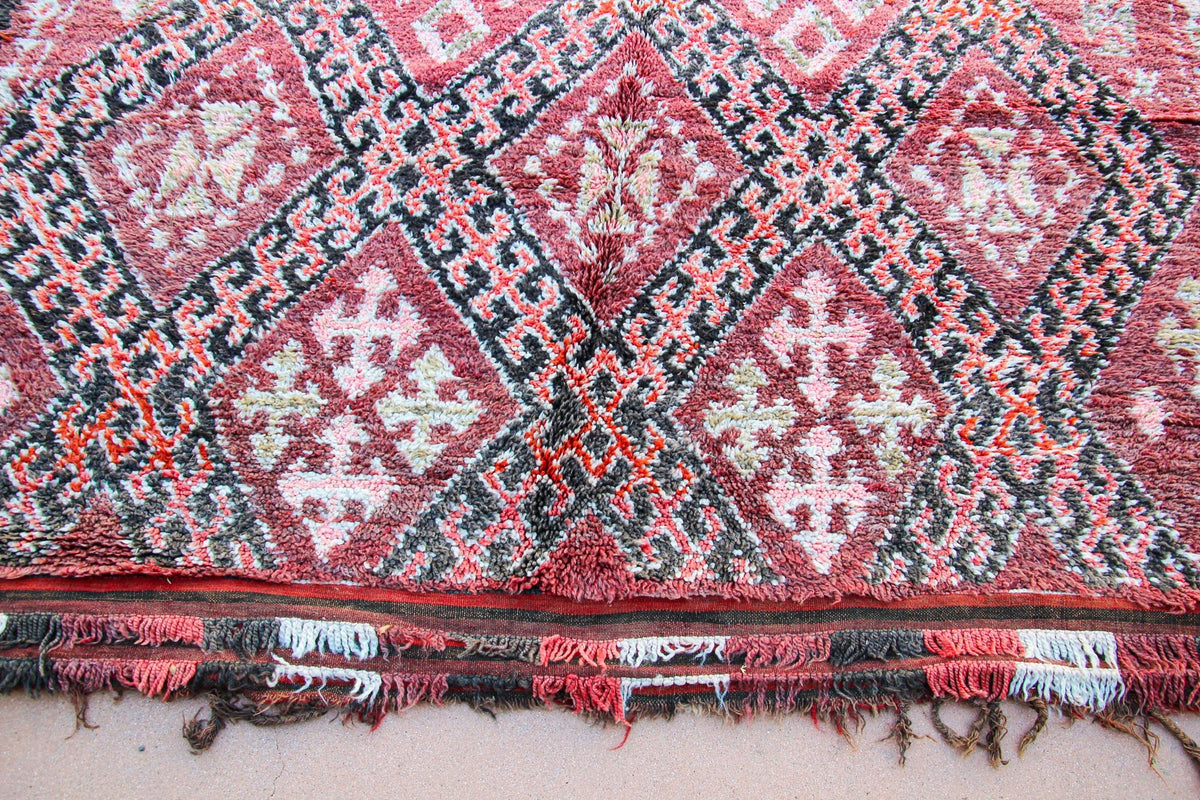 1960s Vintage Moroccan Berber Rug by Berber Tribes, Hand-Woven Wool