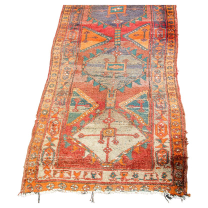 1950s Hand Knotted Vintage Carpet Rug Runner from Turkey — Turkey