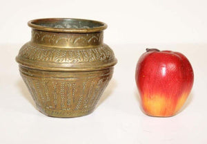 Moorish Hand-Etched Metal Brass Pot