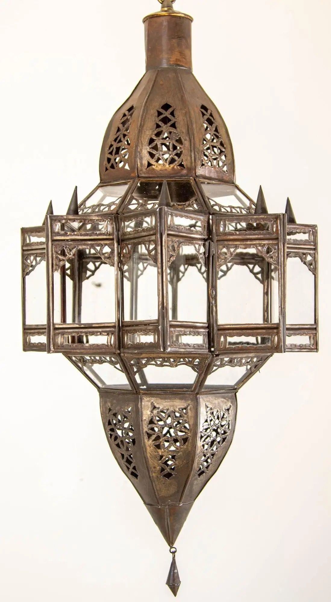 Moroccan Hanging Glass Lantern in Moorish Star Shape