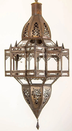 Moroccan Hanging Glass Lantern in Moorish Star Shape