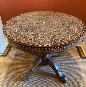 Anglo Indian bone inlaid Center Pedestal Table