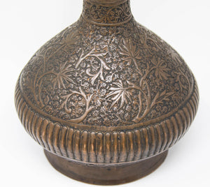 Antique Tinned Copper Indo-Persian Islamic Vase 19th Century