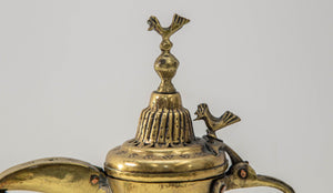 Antique Islamic Dallah Arabic Turkish Brass Coffee Pot or Tea Pot