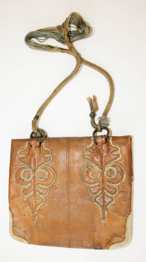 Leather African Tribal Moroccan Shoulder Bag
