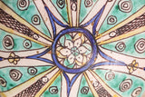 Antique 19th C. Moroccan Ceramic Bowl Polychrome Footed Dish Fez