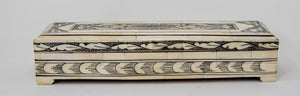 Moorish Islamic Mughal Raj Decorative Vizagapatam Carved Bone Jewelry Box India