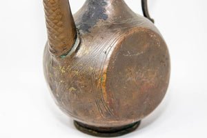 Antique Islamic Middle Eastern Qajar Persian Copper Ewer 19th Century