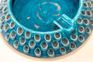Aldo Londi for Bitossi Remini Blue Ceramic Ashtray Handcrafted in Italy