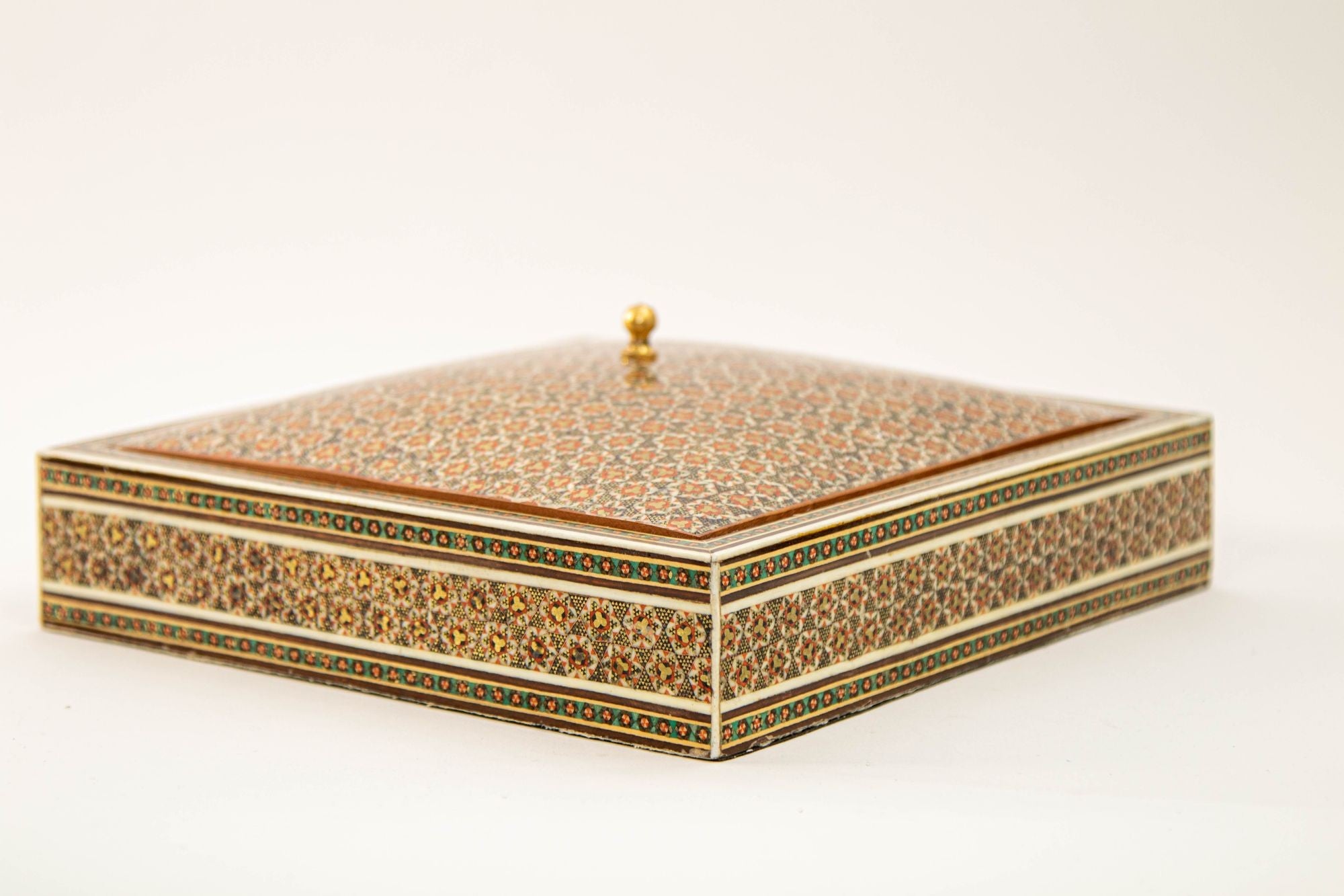 1950s Anglo Indian Style Micro Mosaic Inlaid Jewelry Box