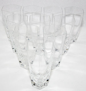 Frank Lloyd Wright by TIFFANY Crystal Tumbler Highball Glasses Barware Set of 8