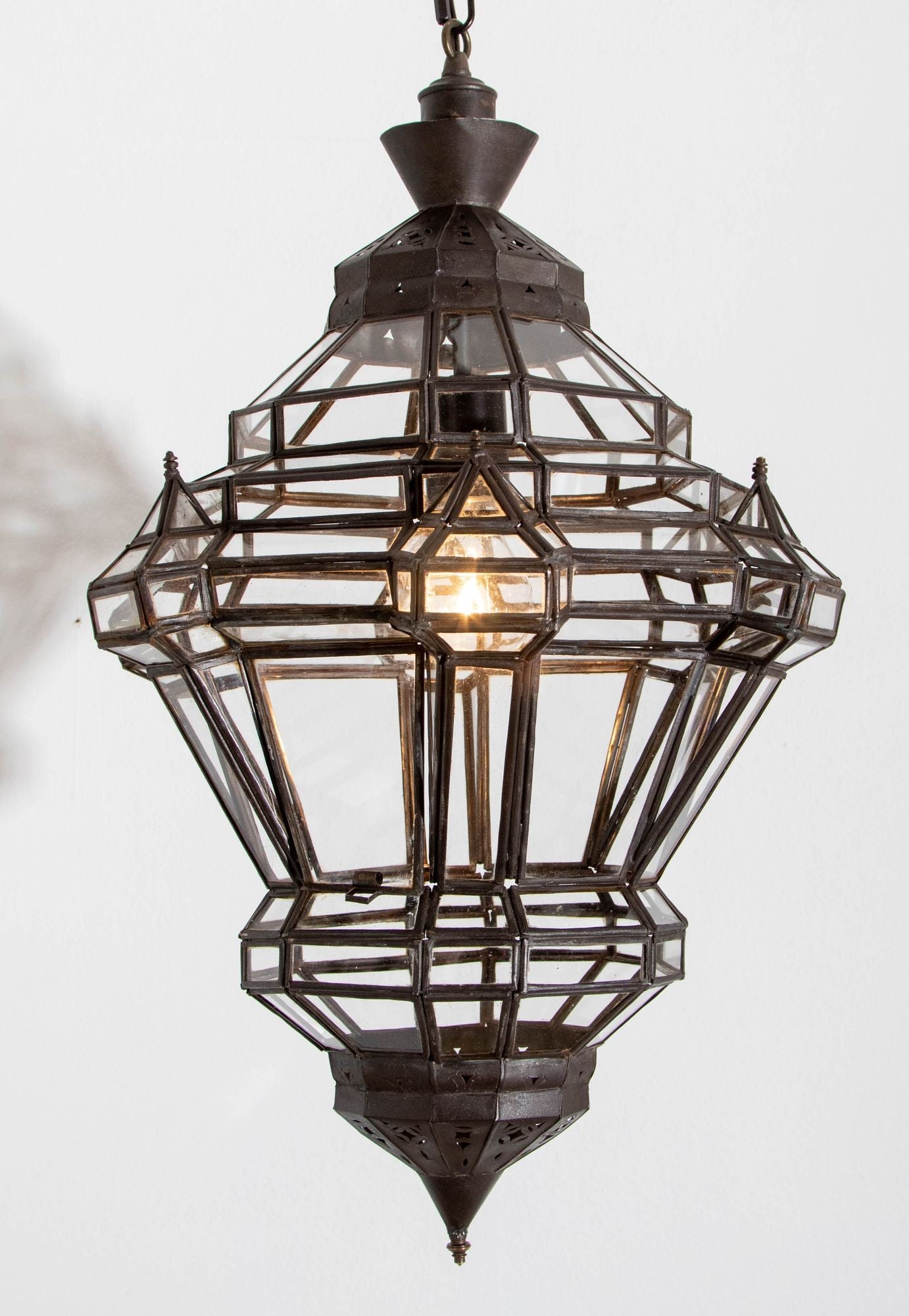 Moroccan Clear Glass Lantern in Moorish Style