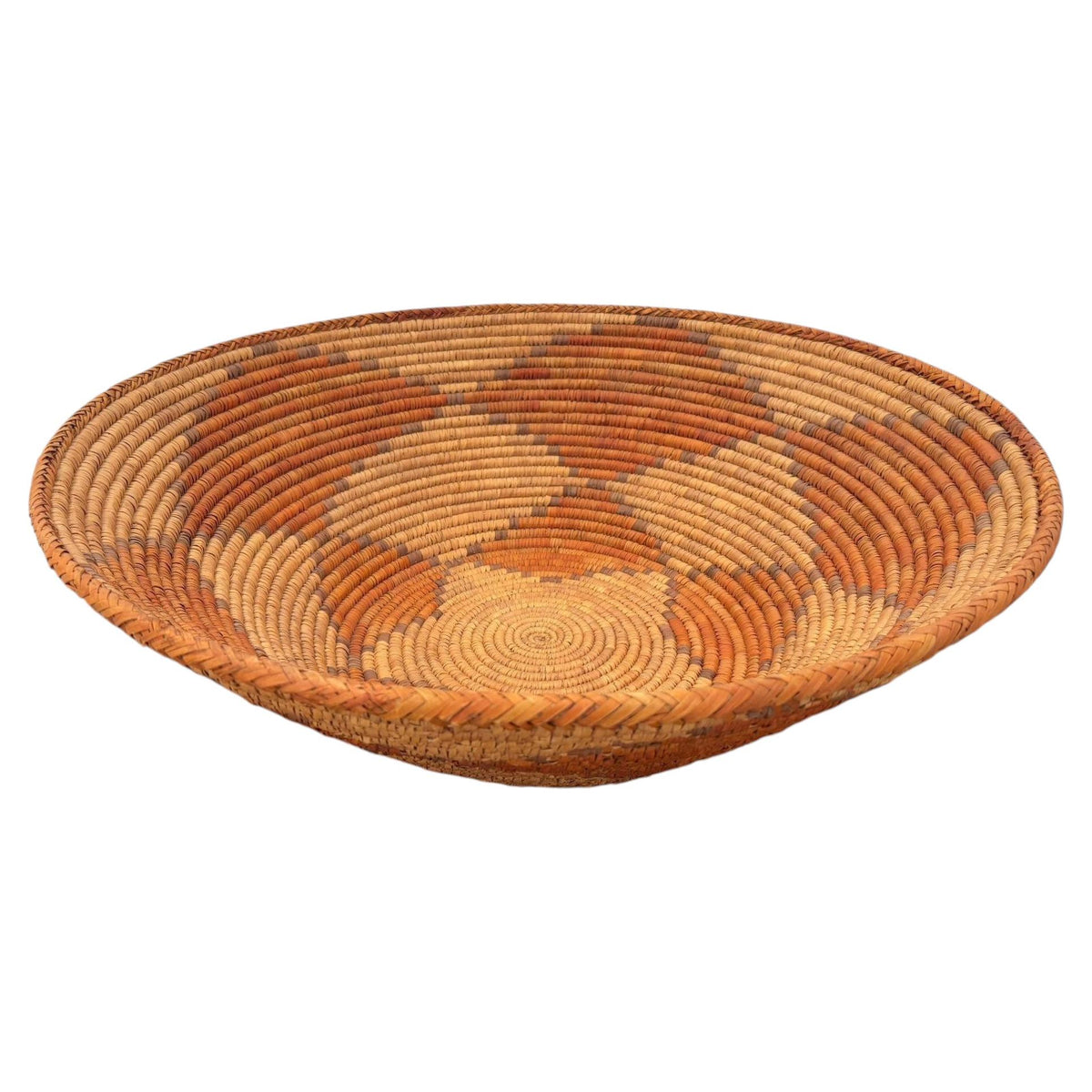 Large American Western Basket Vintage Woven Reed 1950s — additional view 6