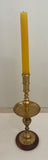 Vintage Brass Moroccan Pillar Candle Holder 1950s